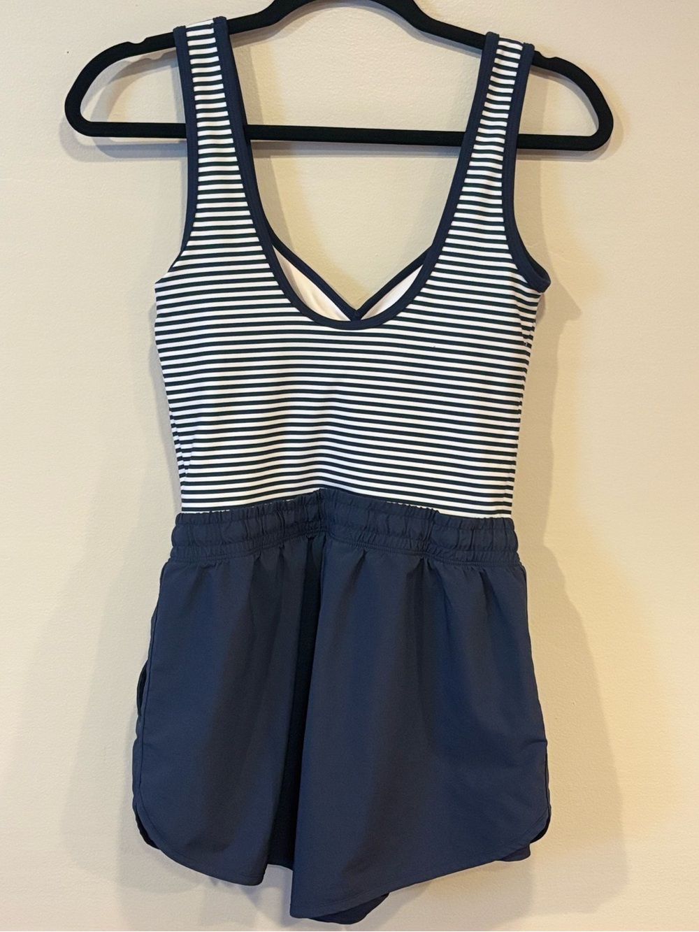 Abercrombie YPB Navy Striped Active Onesie Romper Women's Small - Picture 2 of 8